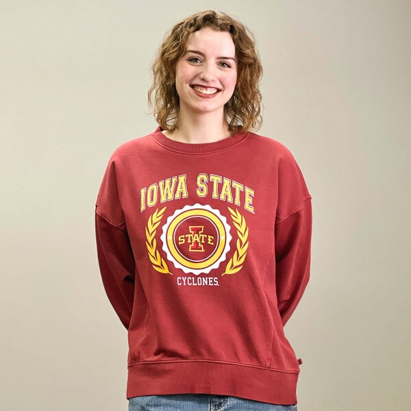Colosseum Women's I-State Cyclones Cardinal Oversized Crewneck